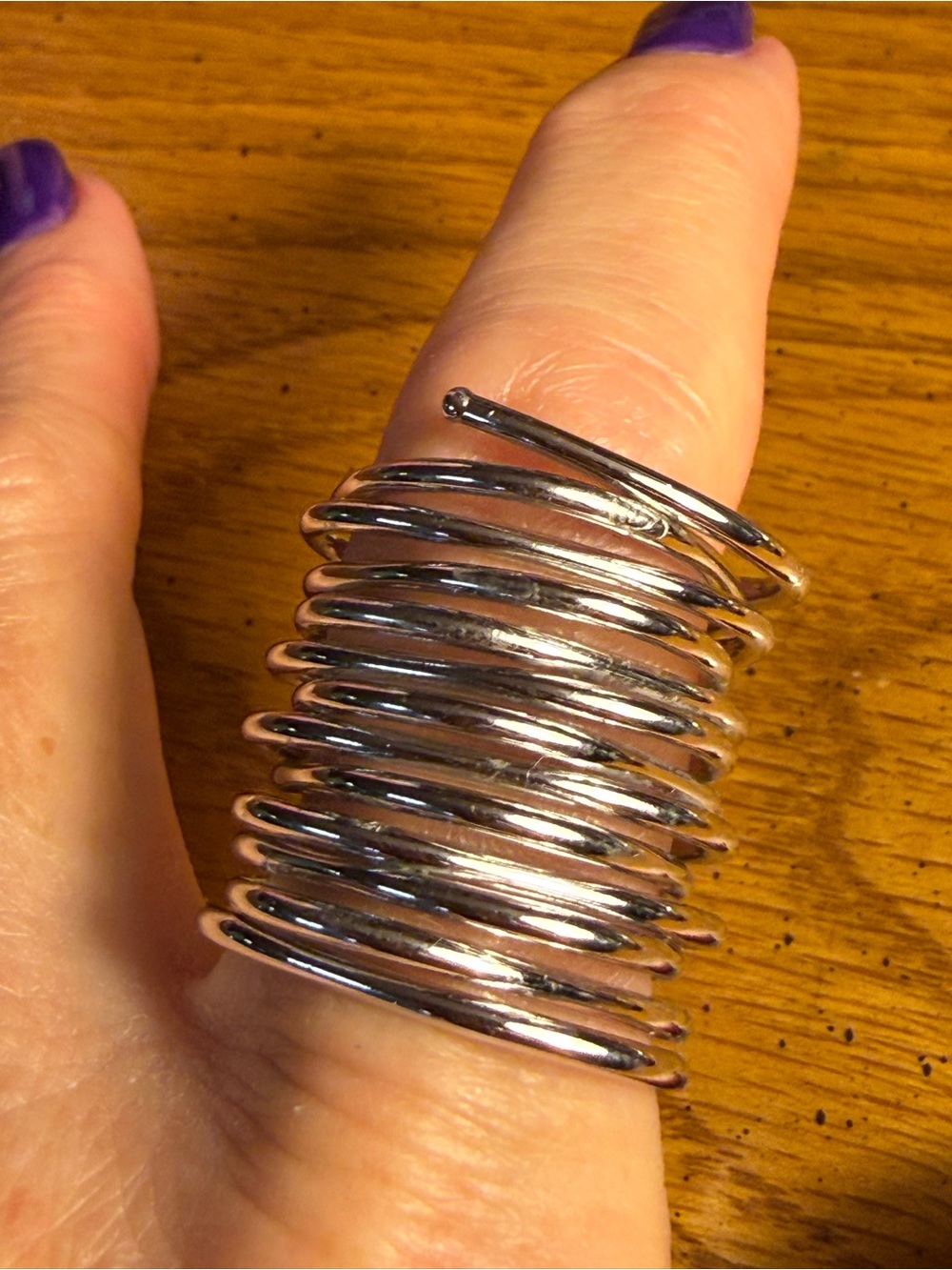 Size 7 Palladium Coil Stackable Statement Ring